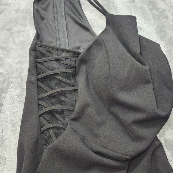 Vintage B. Smart Dress Womens 9 Juniors Black Halter Strappy Side Cutout Gown - Picture 5 of 14